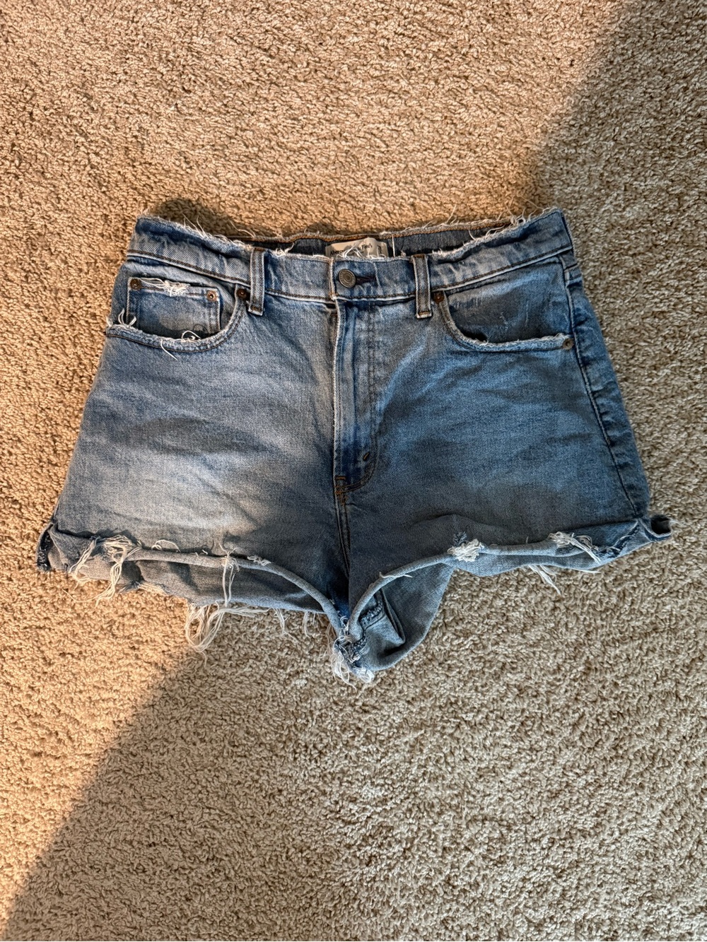 Abercrombie & Fitch High Rise Cutoff Curve Love Denim Shorts